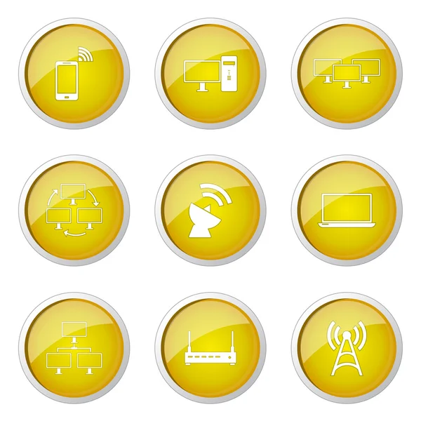 Ikona przycisku komunikacji Telecom — Wektor stockowy