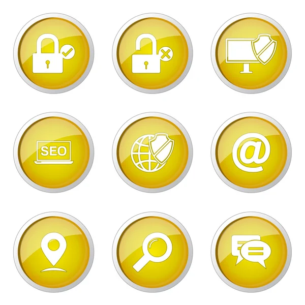 SEO Internet Sign Button Icon — Stock Vector