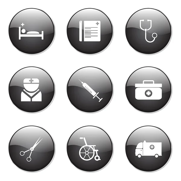 Icono del botón de salud del hospital — Vector de stock