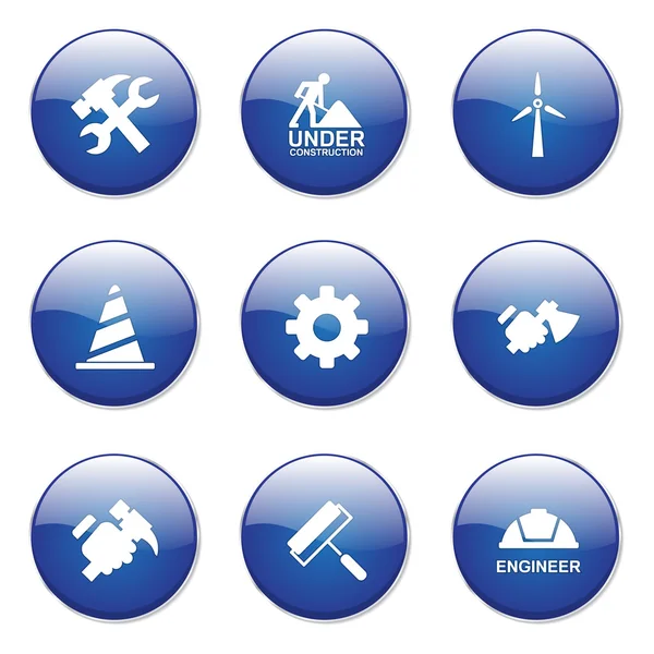 Ícone de botão ferramentas de construção — Vetor de Stock