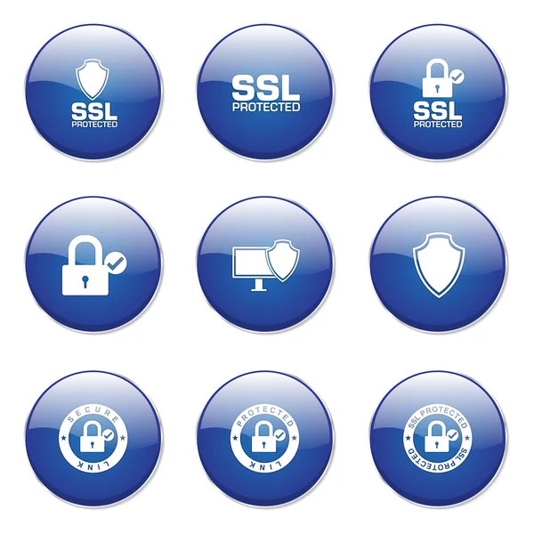Protection Web Internet Button Icon — Stock Vector