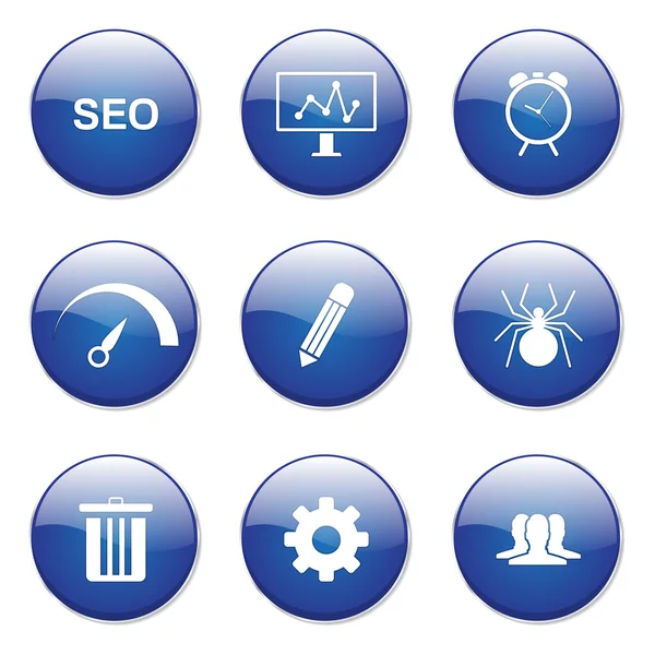Icono de botón de signo de Internet SEO — Vector de stock