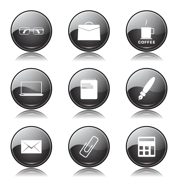 Office Work Icon Set — Stock Vector