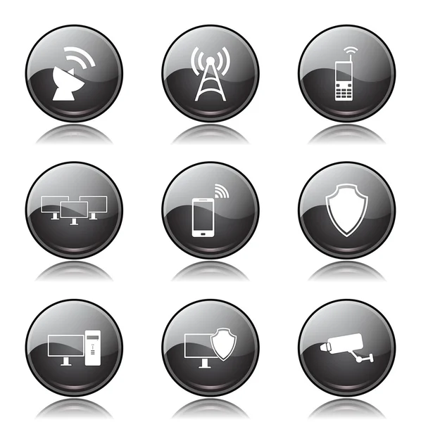 Telecom Communication Icon Set — Stock Vector