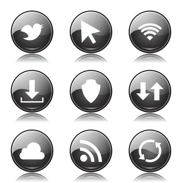 Web Internet Icona sociale Set — Vettoriale Stock