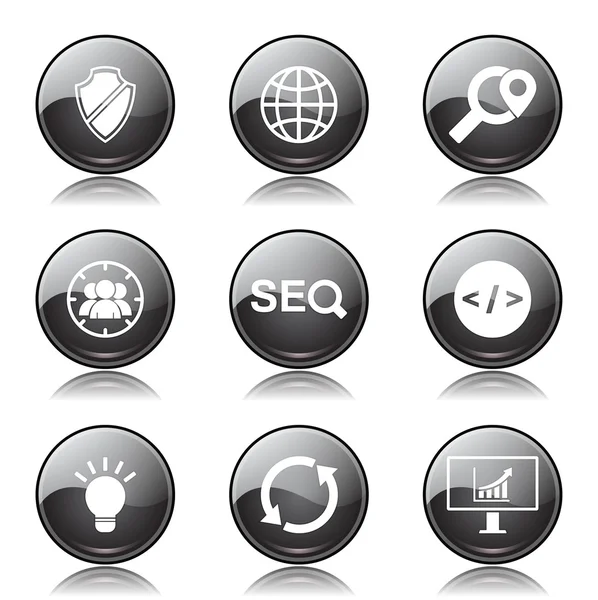 SEO Internet Sign Icon Set — Stock Vector