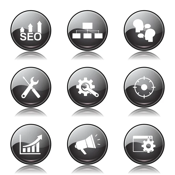 SEO internet işareti Icon set — Stok Vektör