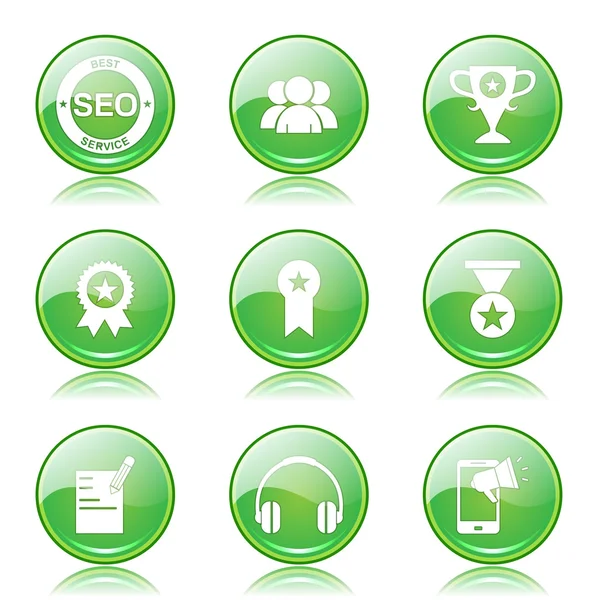 Seo Internet Zeichen Icon Set — Stockvektor