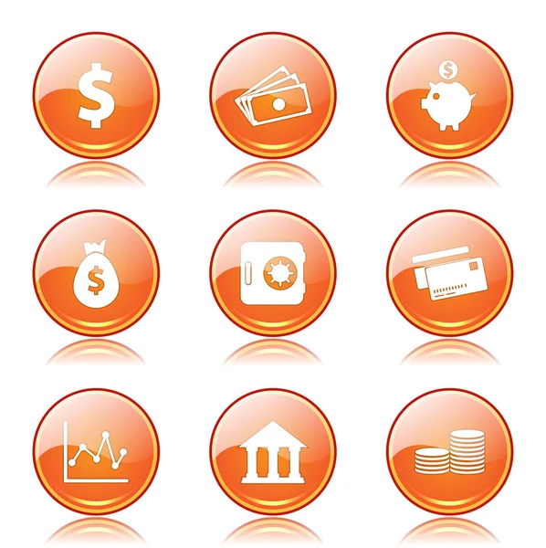 Financial Banking Icon Set — Stock Vector