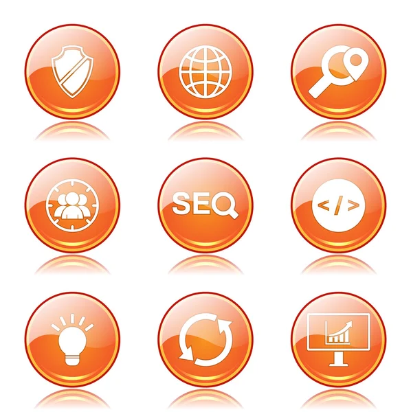 SEO internet işareti Icon set — Stok Vektör