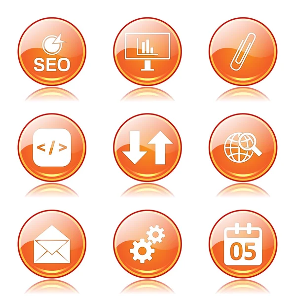 Seo Internet Zeichen Icon Set — Stockvektor