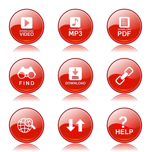 Conjunto de iconos de internet web multimedia — Vector de stock