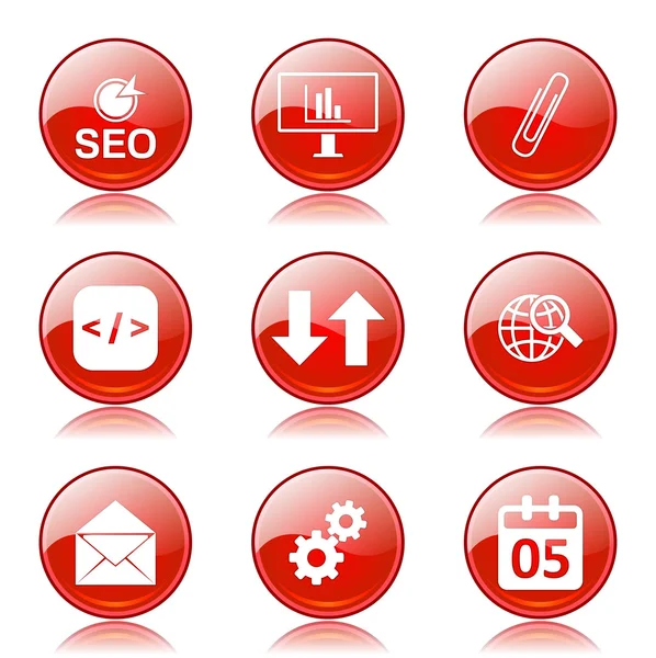 SEO internet işareti Icon set — Stok Vektör