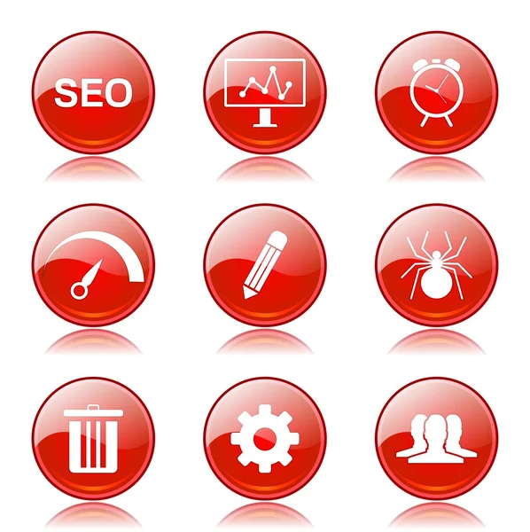 SEO Internet Sign Icon Set — Stock Vector