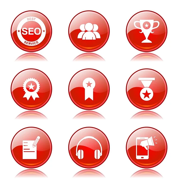 SEO internet işareti Icon set — Stok Vektör