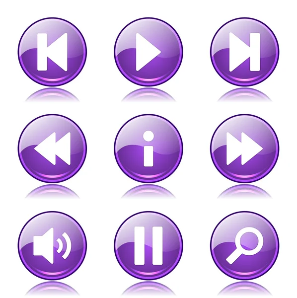 Multimedia controller pictogrammenset — Stockvector