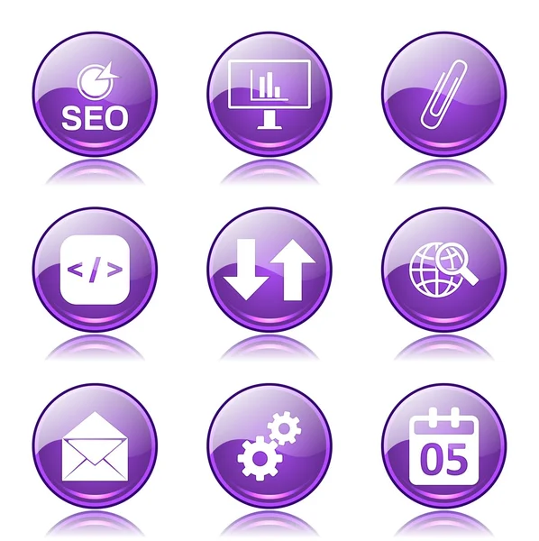 SEO Internet Sign Icon Set — Stock Vector