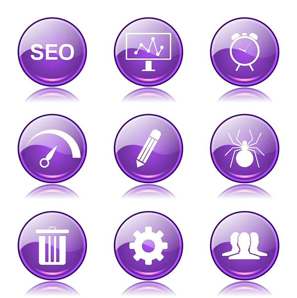 Seo Internet Zeichen Icon Set — Stockvektor