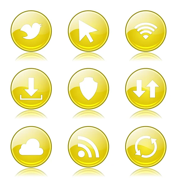 Web Internet Social Icon Set — Stock Vector