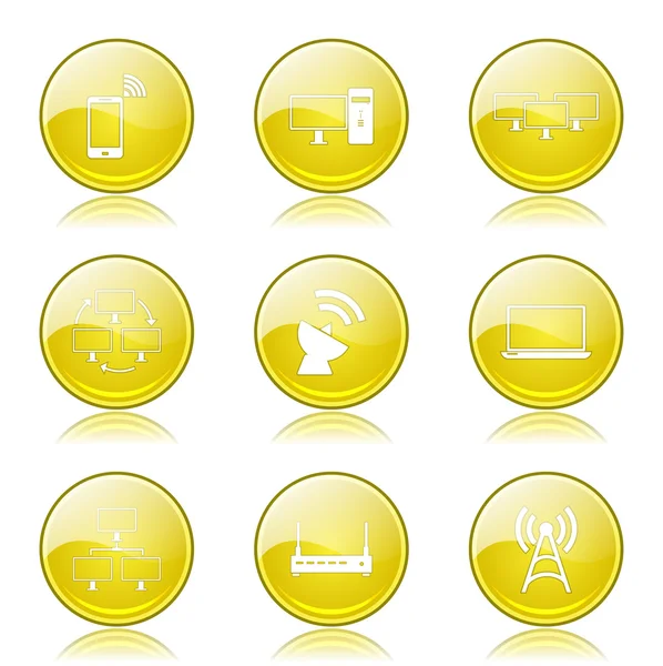 Telecom Communication Icon Set — Stock Vector