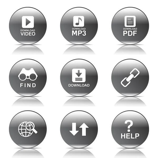 Conjunto de iconos de internet web multimedia — Vector de stock