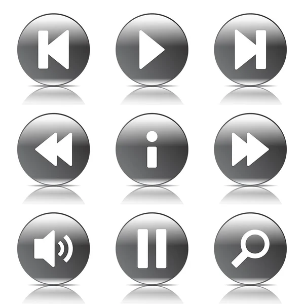 Conjunto de ícones de controlador multimídia —  Vetores de Stock
