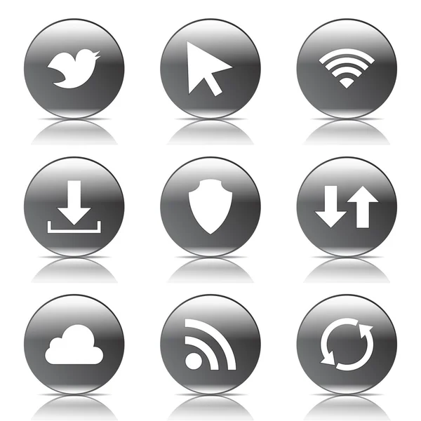 Web Internet Social Icon Set — Stock Vector