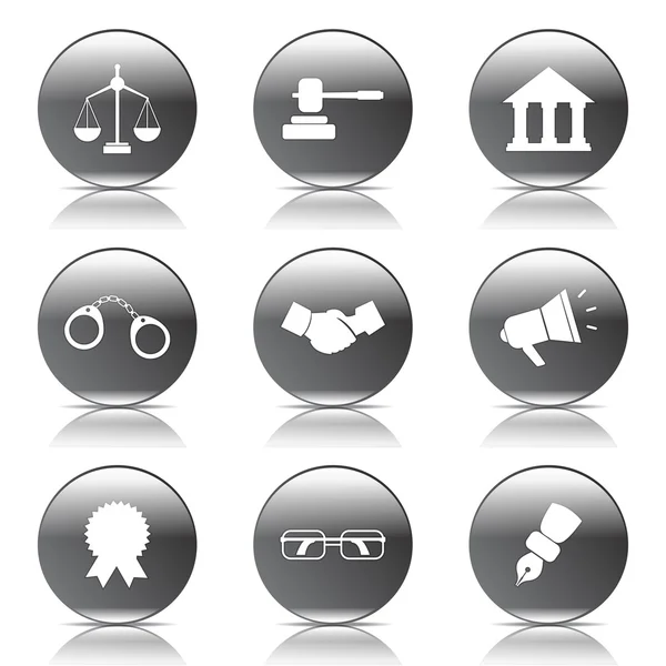 Law Sign Icon Set — Stock Vector