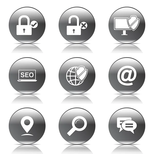 Seo Internet Zeichen Icon Set — Stockvektor