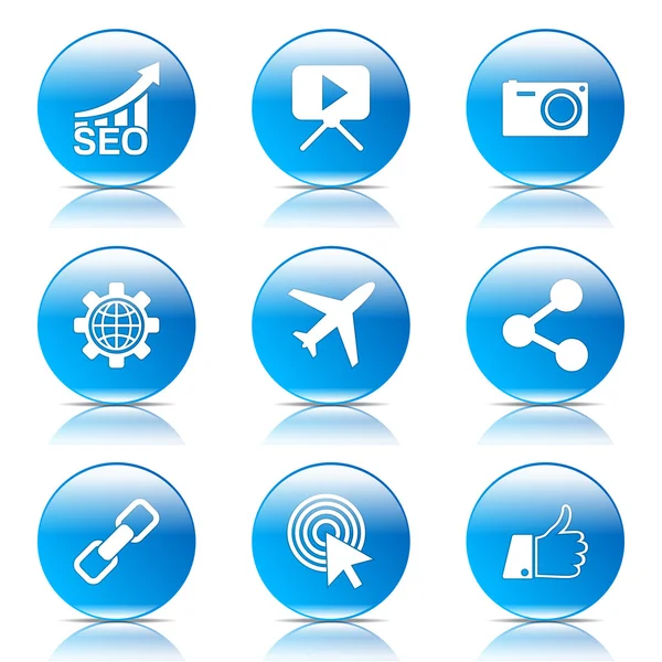 Seo Internet Zeichen Icon Set — Stockvektor