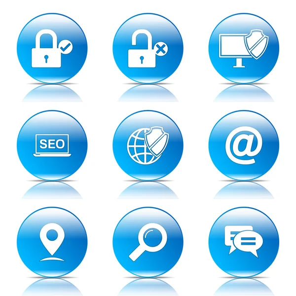 SEO internet işareti Icon set — Stok Vektör