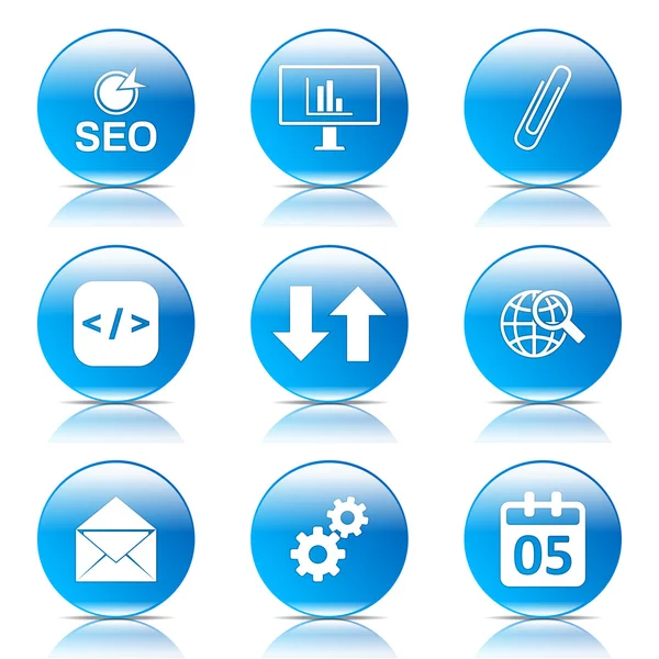 Conjunto de ícones de sinal de internet SEO — Vetor de Stock