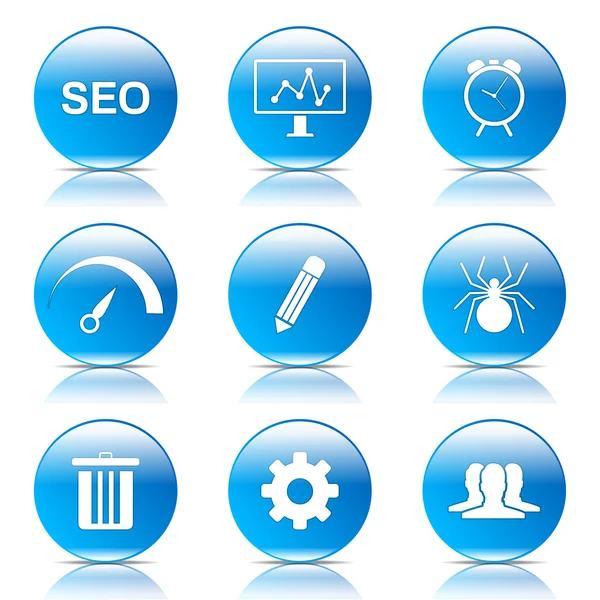 SEO internet işareti Icon set — Stok Vektör