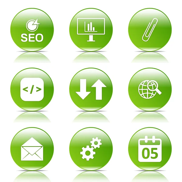 Seo Internet Zeichen Icon Set — Stockvektor