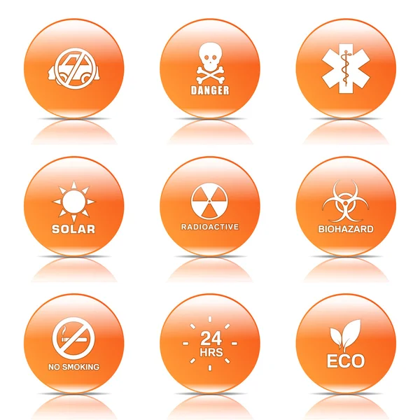 Warning Sign Icon Set — Stock Vector