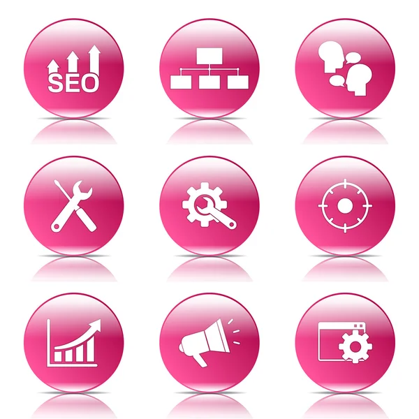 SEO Internet Sign Icon Set — Stock Vector