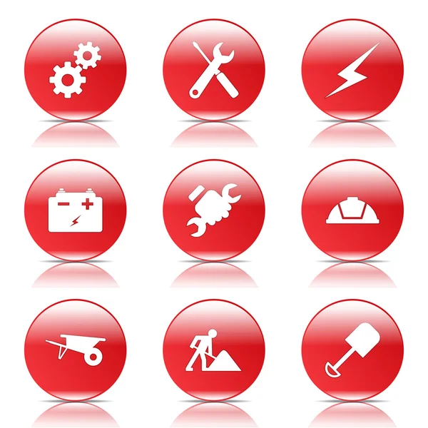 inşaat araçları simgesi seti