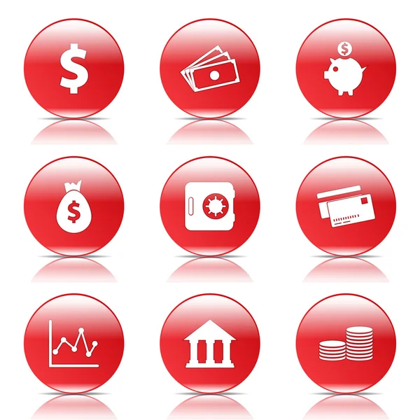 Financial Banking Icon Set — Stock Vector