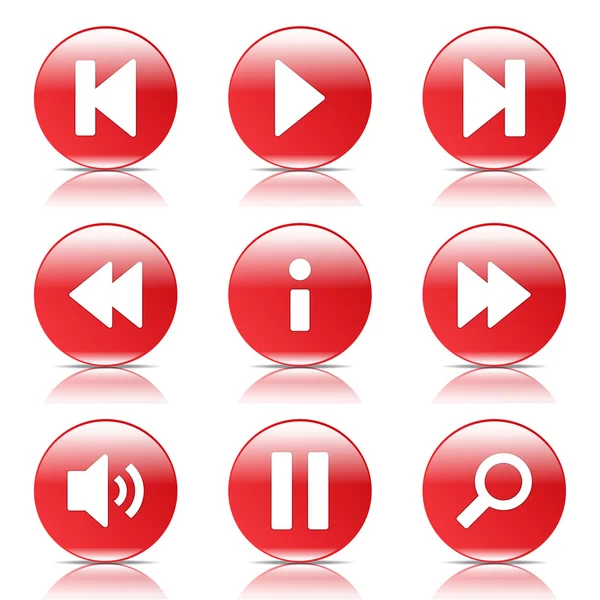 Conjunto de iconos del controlador multimedia — Vector de stock
