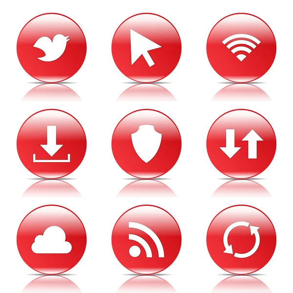 Web internet Sosyal Icon set — Stok Vektör