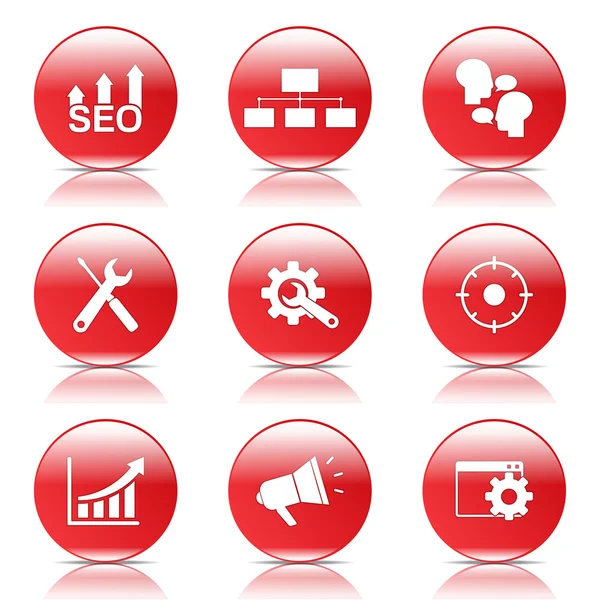 Seo Internet Zeichen Icon Set — Stockvektor