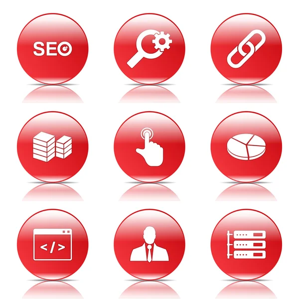 SEO Internet Sign Icon Set — Stock Vector