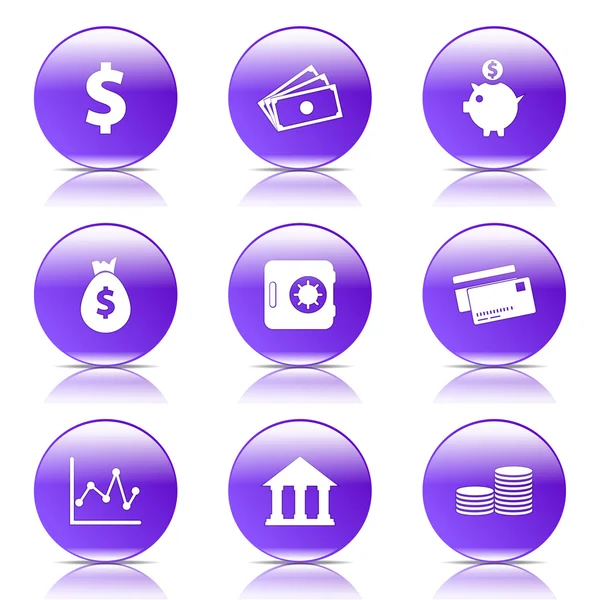 Conjunto de iconos de banca financiera — Vector de stock