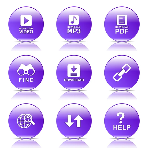 Conjunto de iconos de internet web multimedia — Vector de stock