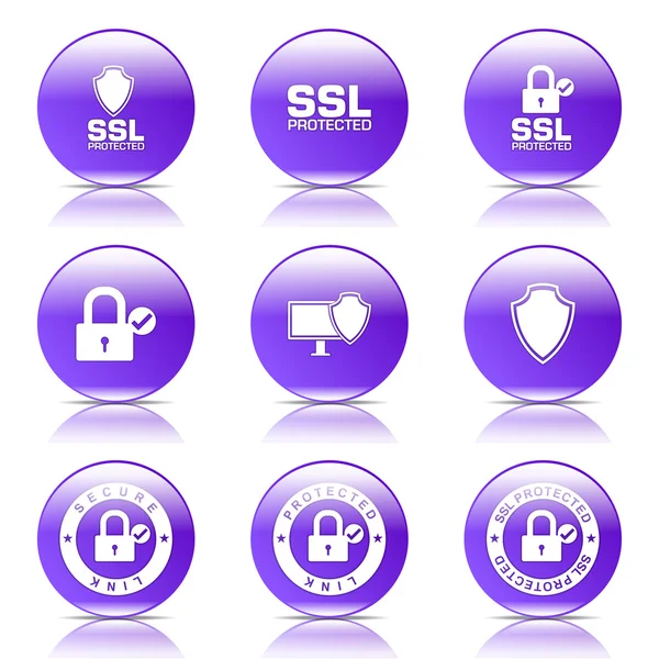 Schutz web internet icon set — Stockvektor