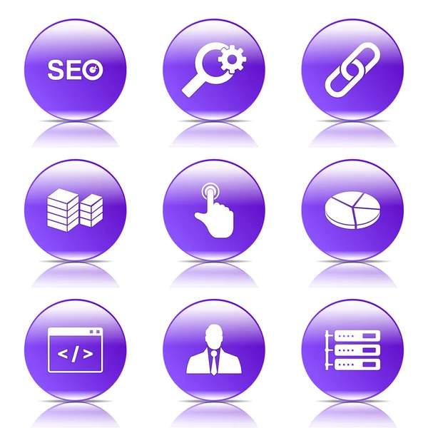 Juego de iconos de señal de Internet SEO — Vector de stock