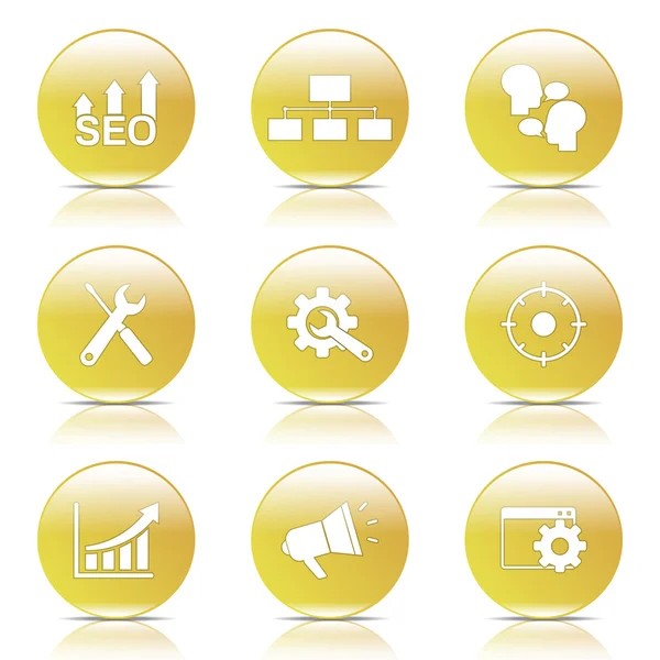 Seo Internet Zeichen Icon Set — Stockvektor