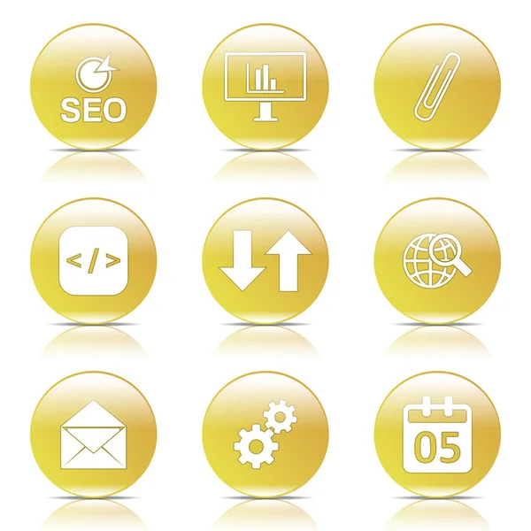 Seo Internet Zeichen Icon Set — Stockvektor