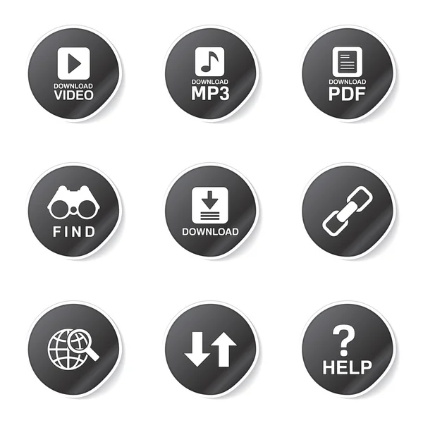 Conjunto de iconos de internet web multimedia — Vector de stock