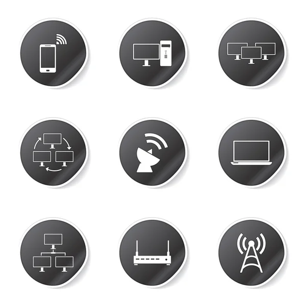 Telecom Communication Icon Set — Stock Vector